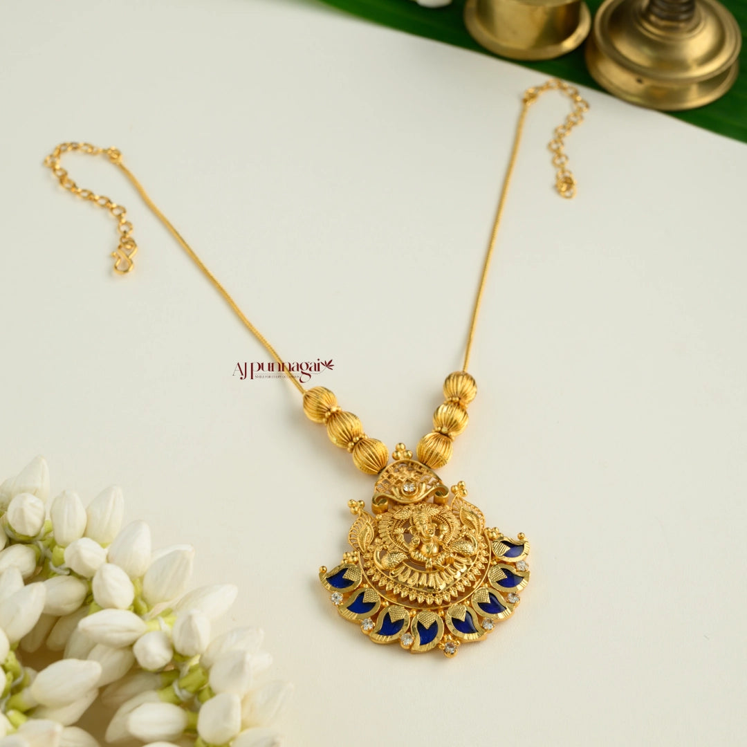 Ganesha With Mango Palakka Necklace - Blue