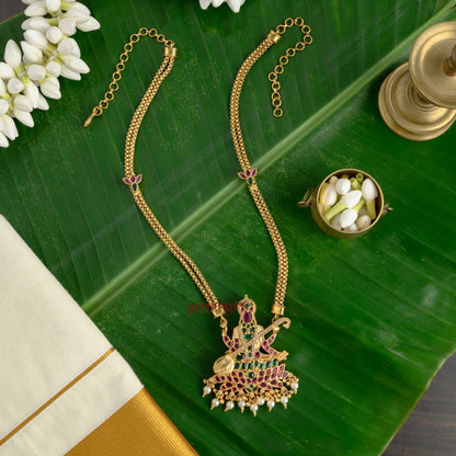 Goddess Saraswathi Kemp Pendant Chain