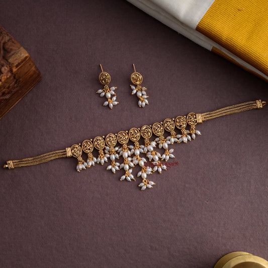 Stylish Rice Pearl Guttapusalu Necklace