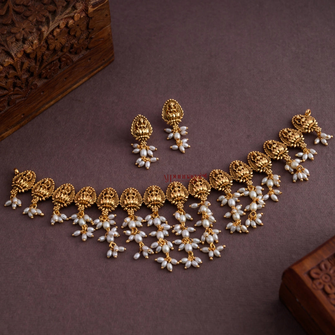 Lakshmi Rice Pearl Guttupusalu Necklace