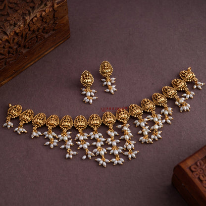 Lakshmi Rice Pearl Guttupusalu Necklace
