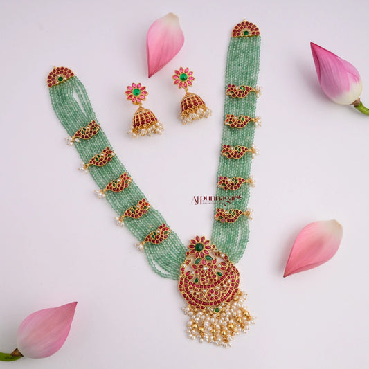Grand Mint Green Beaded Non Idol Haram
