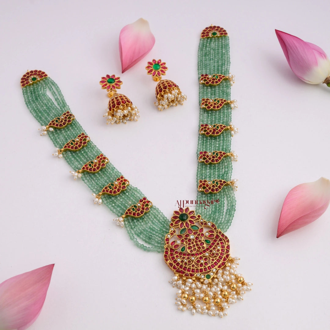 Grand Mint Green Beaded Non Idol Haram