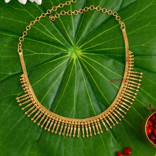 Royal Look Gold Finish Mulla Mottu Necklace