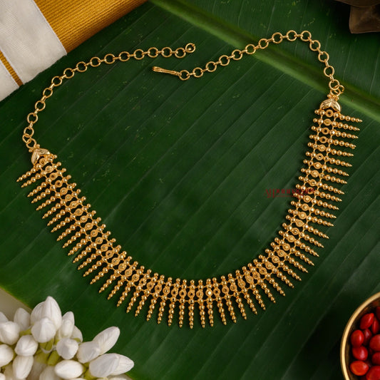 Unique Gold Finish Spike Necklace