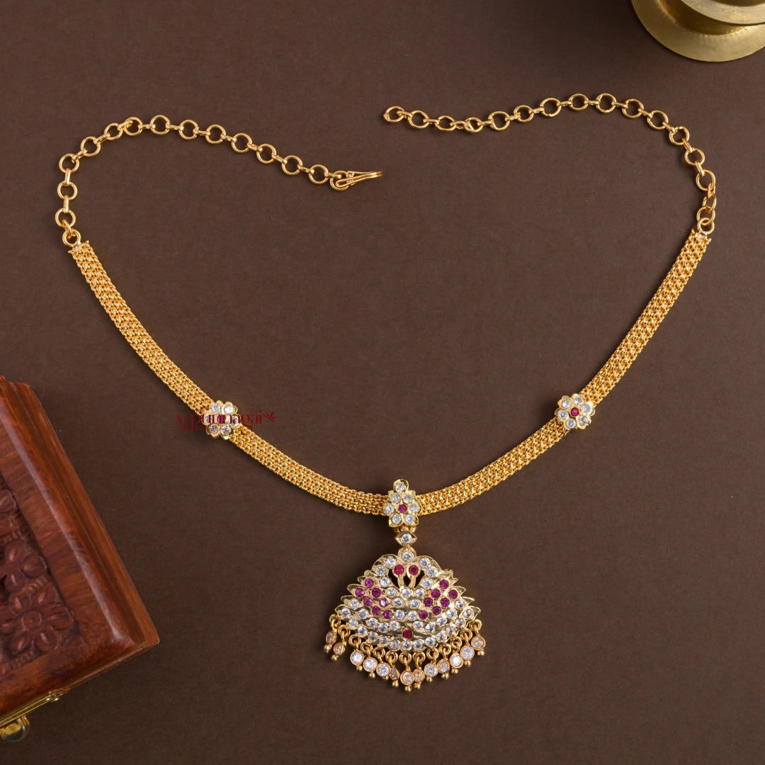 Classy Gold Finish Peacock Attigai