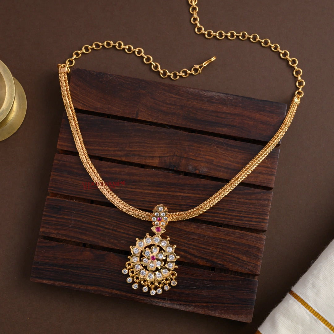 Simple Gold Finish Floral Impon Attigai