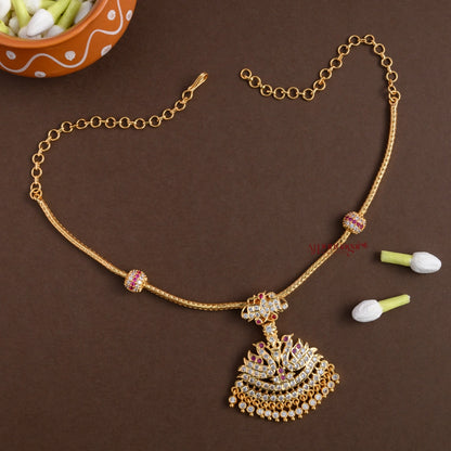 Peacock Traditional Gold Finish Impon Attigai