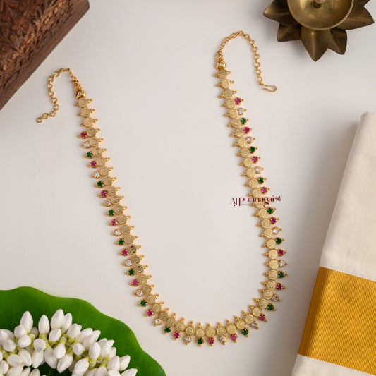 Lakshmi Coin Gold Finish Haram - Multi