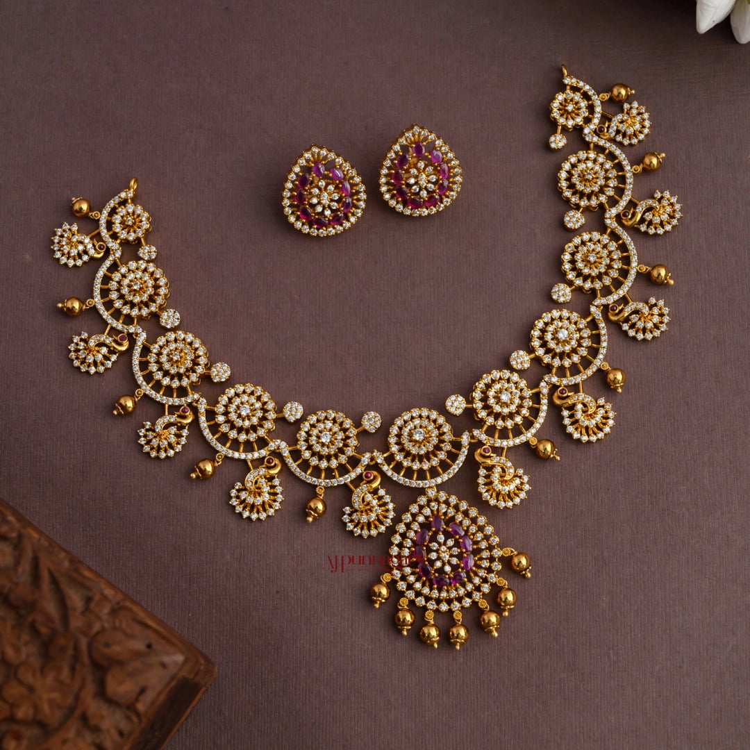 Sparkling AD Matt Necklace - Ruby