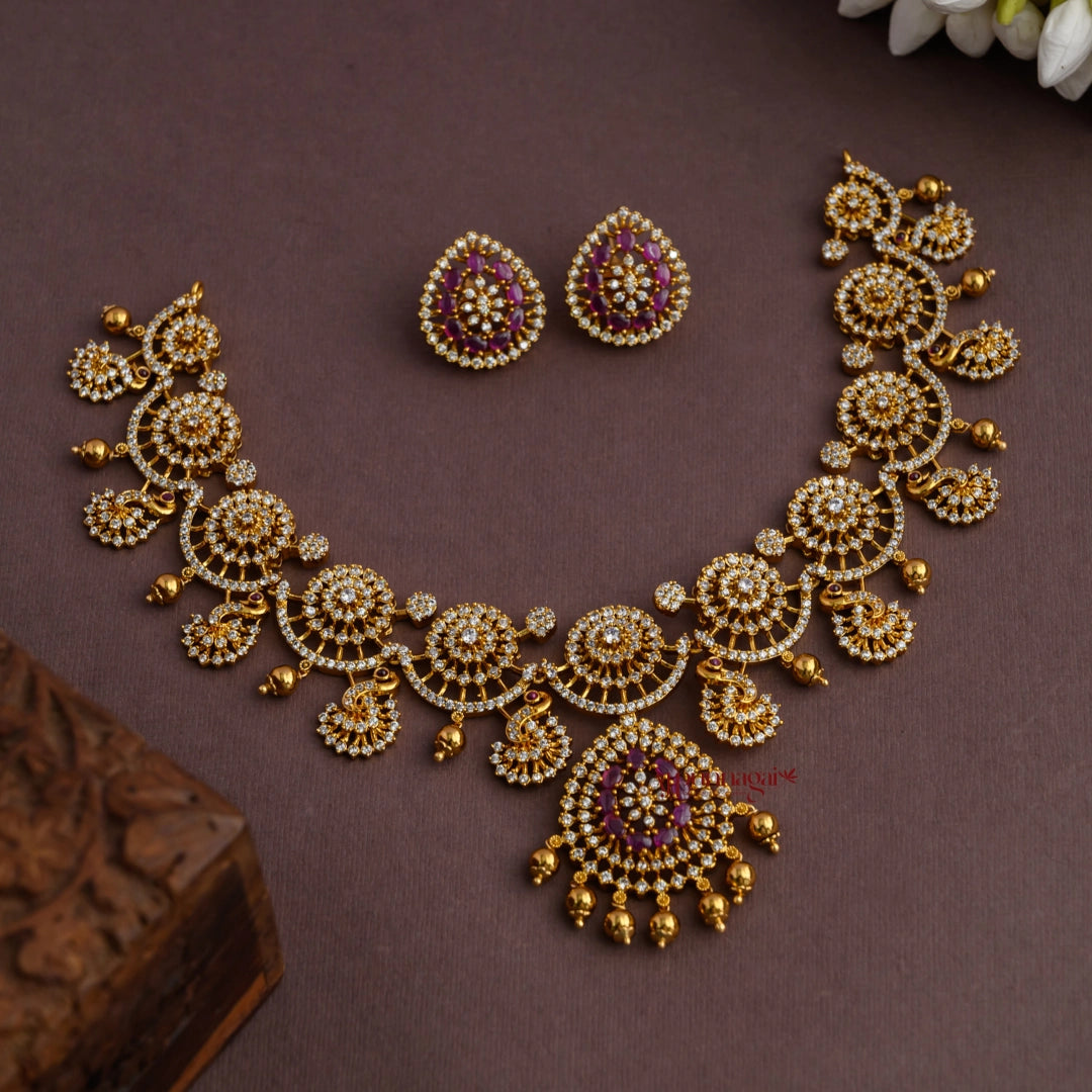 Sparkling AD Matt Necklace - Ruby