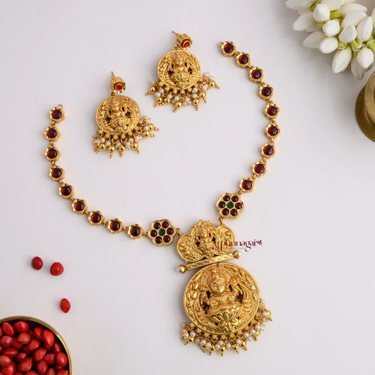 2 in 1 Reversible Kemp Floral With Lakshmi Necklace