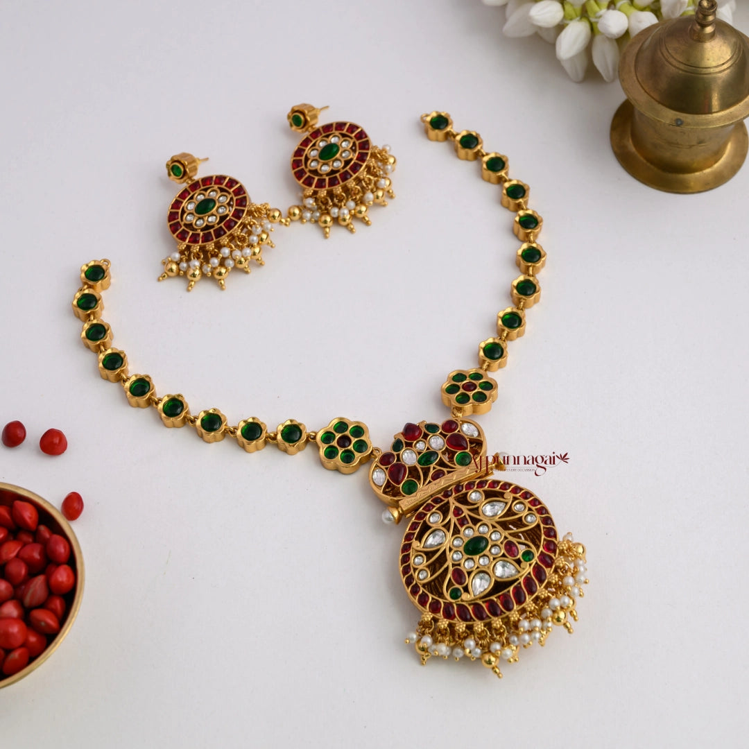 2 in 1 Reversible Kemp Floral With Lakshmi Necklace