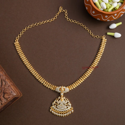 Gold Finish Lakshmi Impon Attigai - Full White