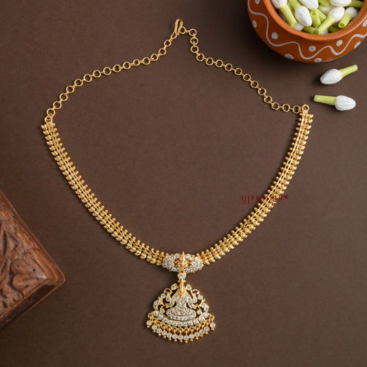 Gold Finish Lakshmi Impon Attigai - Full White