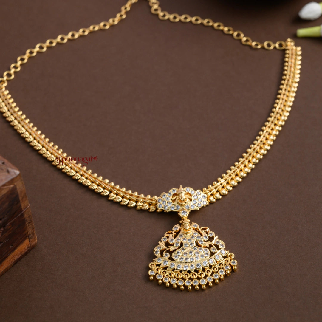 Gold Finish Lakshmi Impon Attigai - Full White