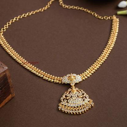 Gold Finish Lakshmi Impon Attigai - Full White