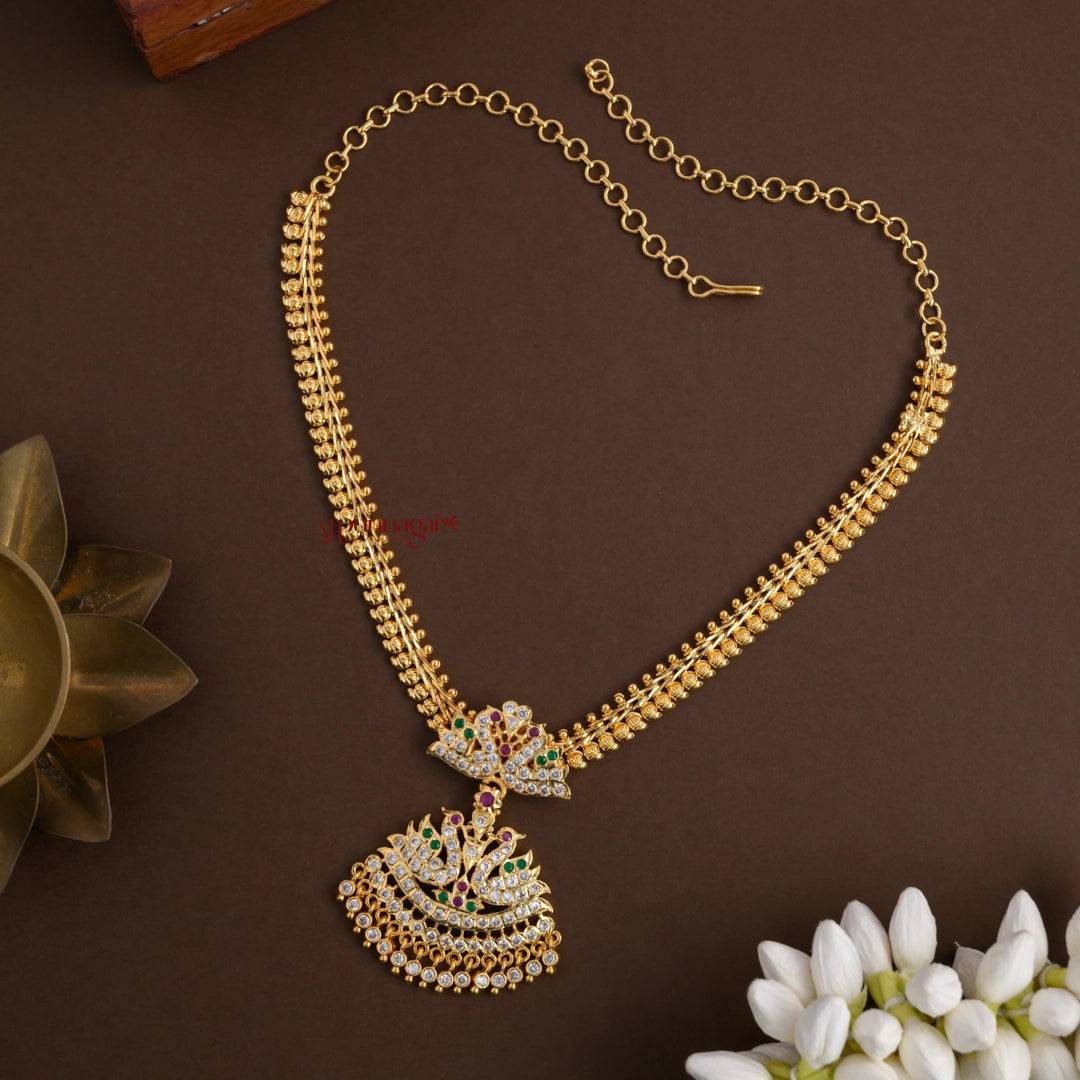Elegant Peacock AD Impon Necklace