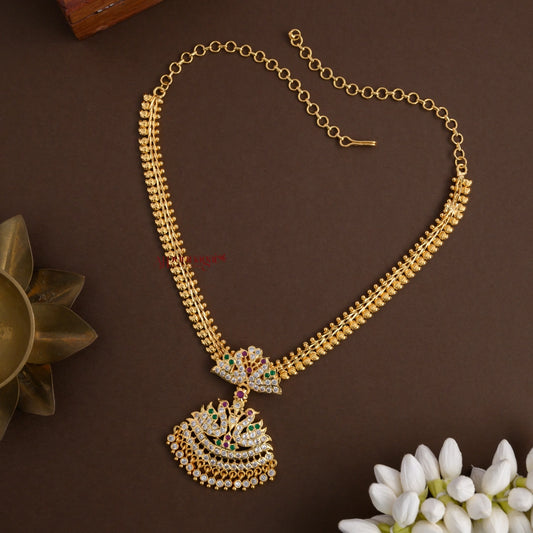 Elegant Peacock AD Impon Necklace