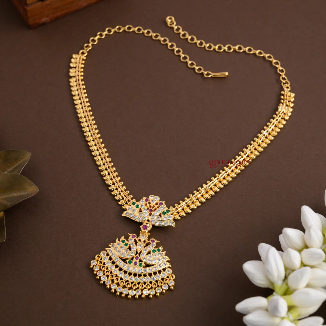 Elegant Peacock AD Impon Necklace