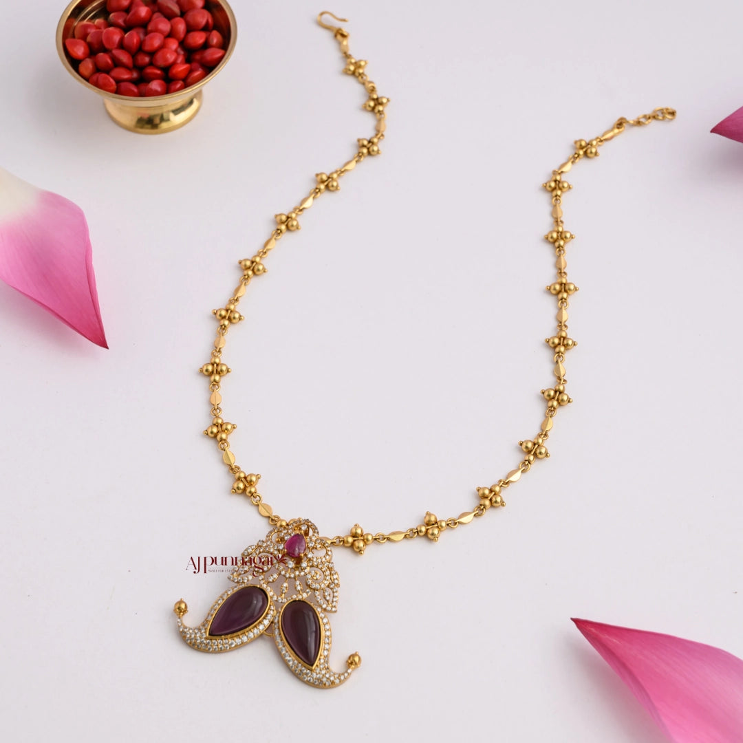 Unique Non Idol Pendant Chain - Violet