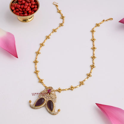 Unique Non Idol Pendant Chain - Violet