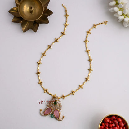 Unique Non Idol Pendant Chain - Pastel Pink