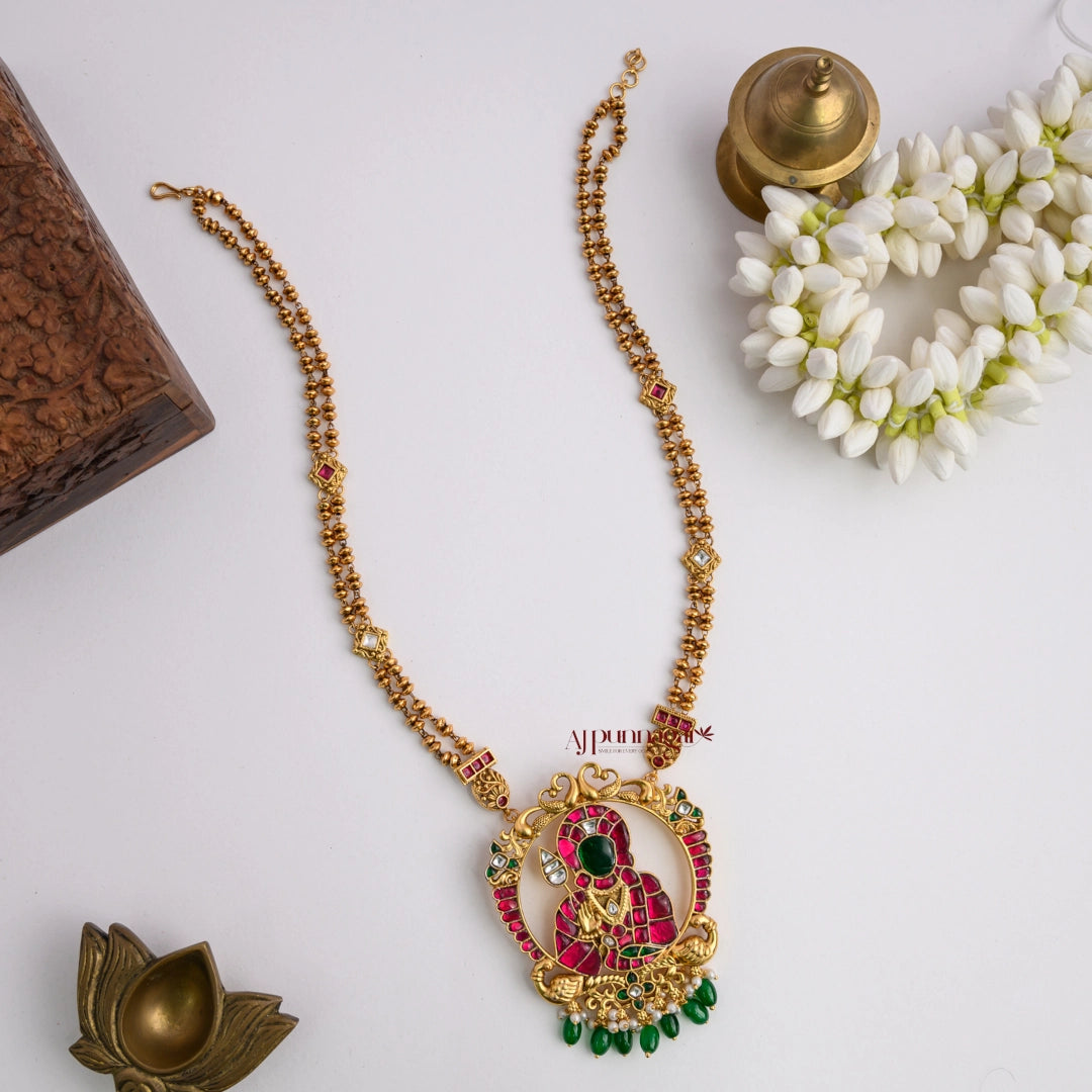Kundan Jadau Murugan Pendant Chain