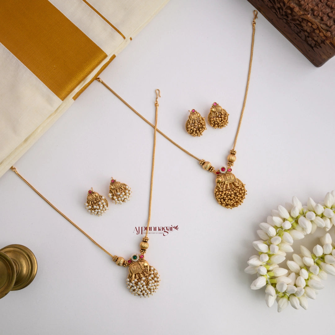 Matt Elephant Necklace