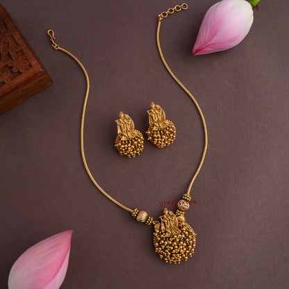 Matt Radha Krishna Gold Beaded Necklace
