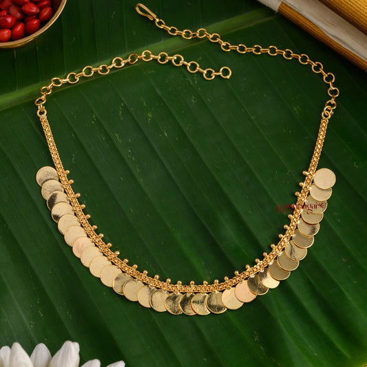 Plain Coin Gold Finish Necklace