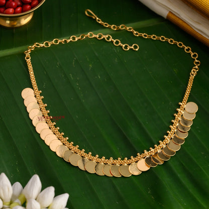 Plain Coin Gold Finish Necklace