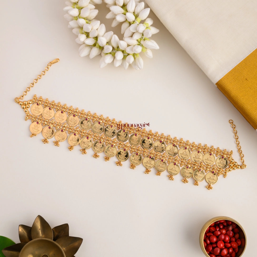 Grand Double Layered Lakshmi Coin  Choker