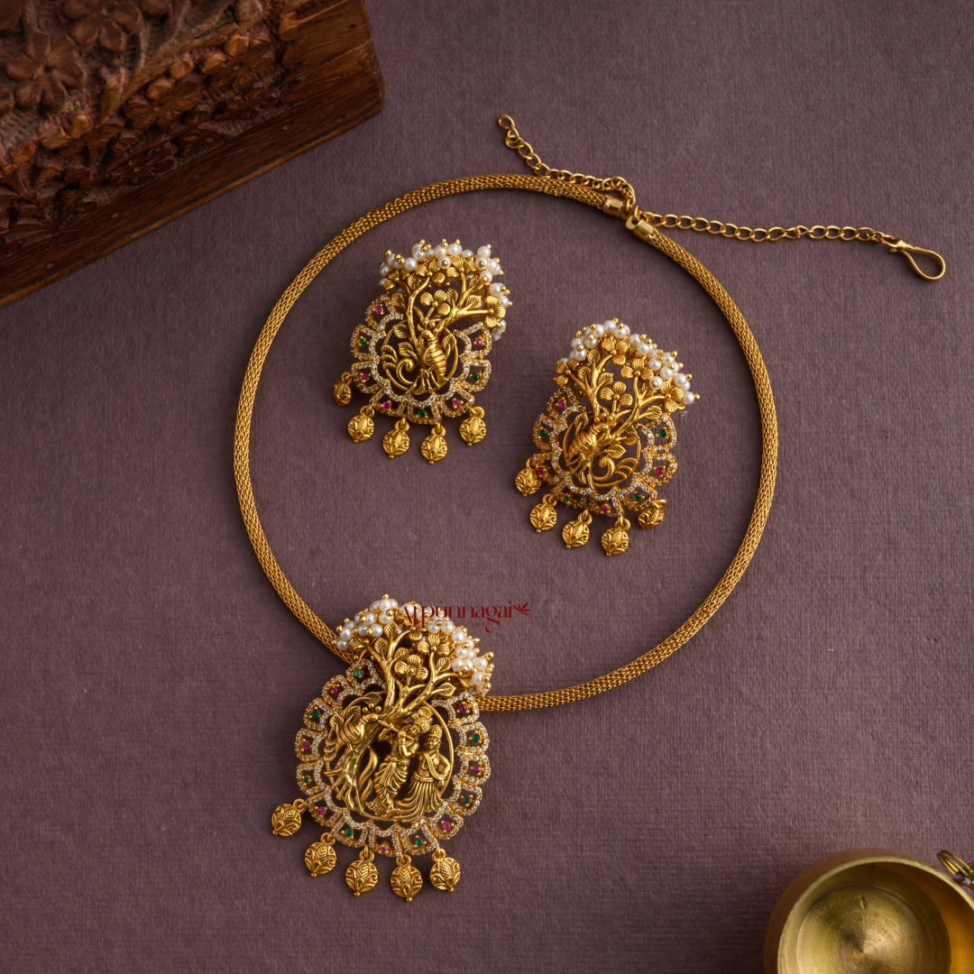 Beautiful Radha Krishna Hasli Necklace