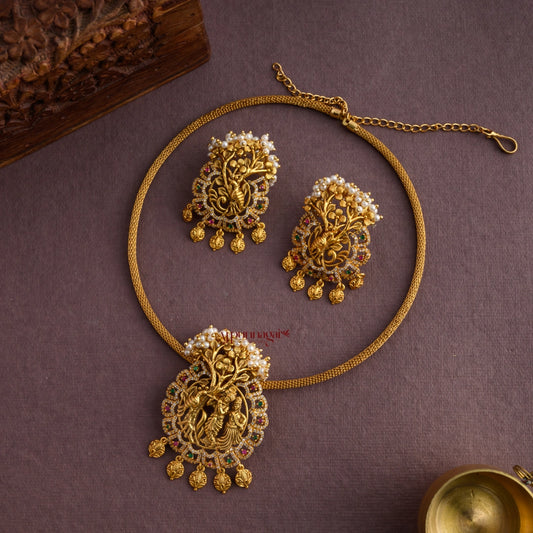 Beautiful Radha Krishna Hasli Necklace