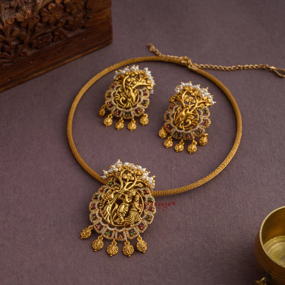 Beautiful Radha Krishna Hasli Necklace