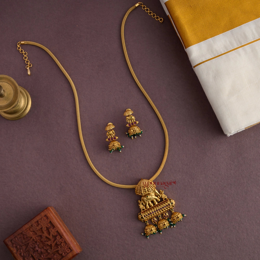 Classy Elephant Matte Pendant Chain