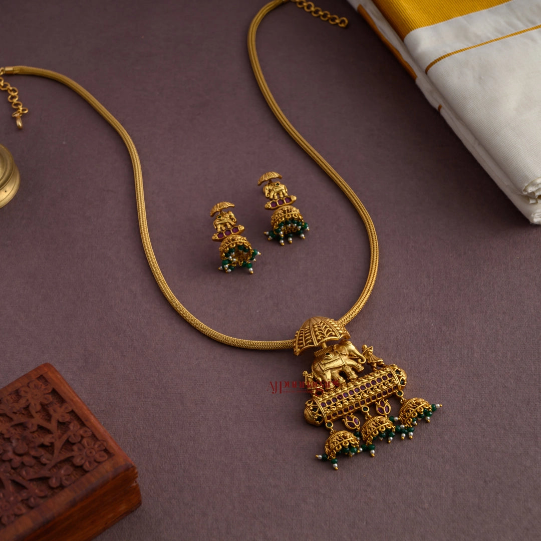 Classy Elephant Matte Pendant Chain