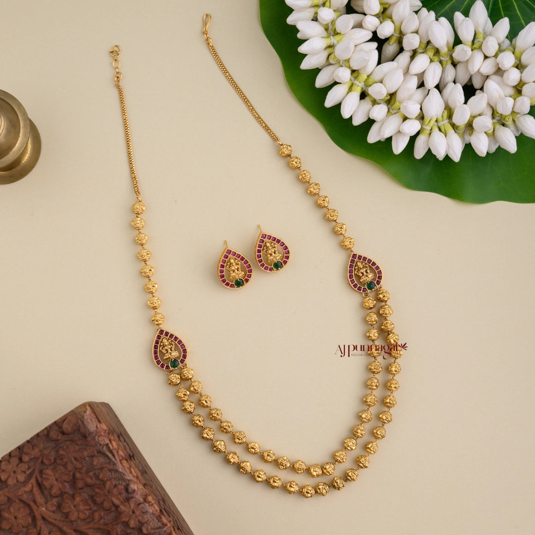 2 Layered Lakshmi Beaded Haram