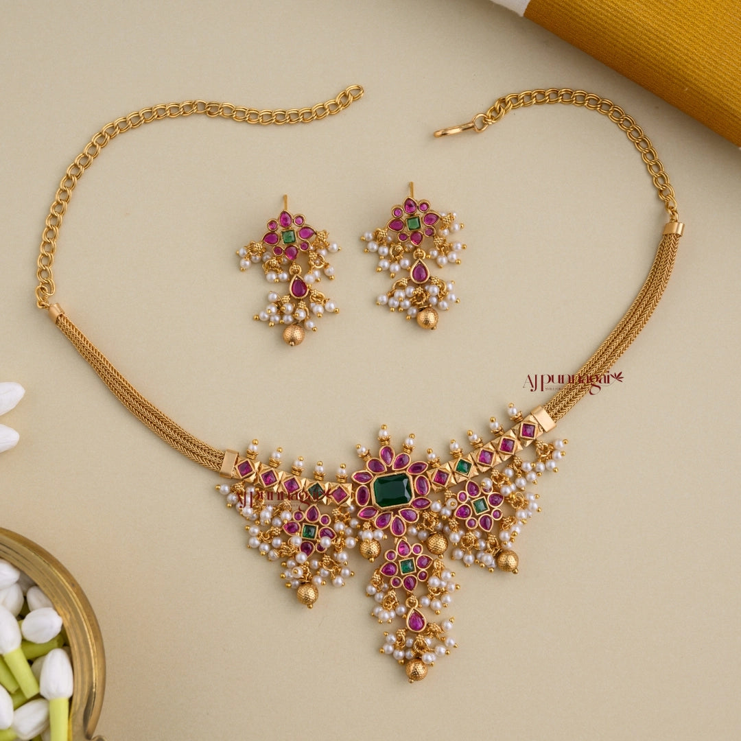Gold Look Alike Kemp Guttupusalu Necklace
