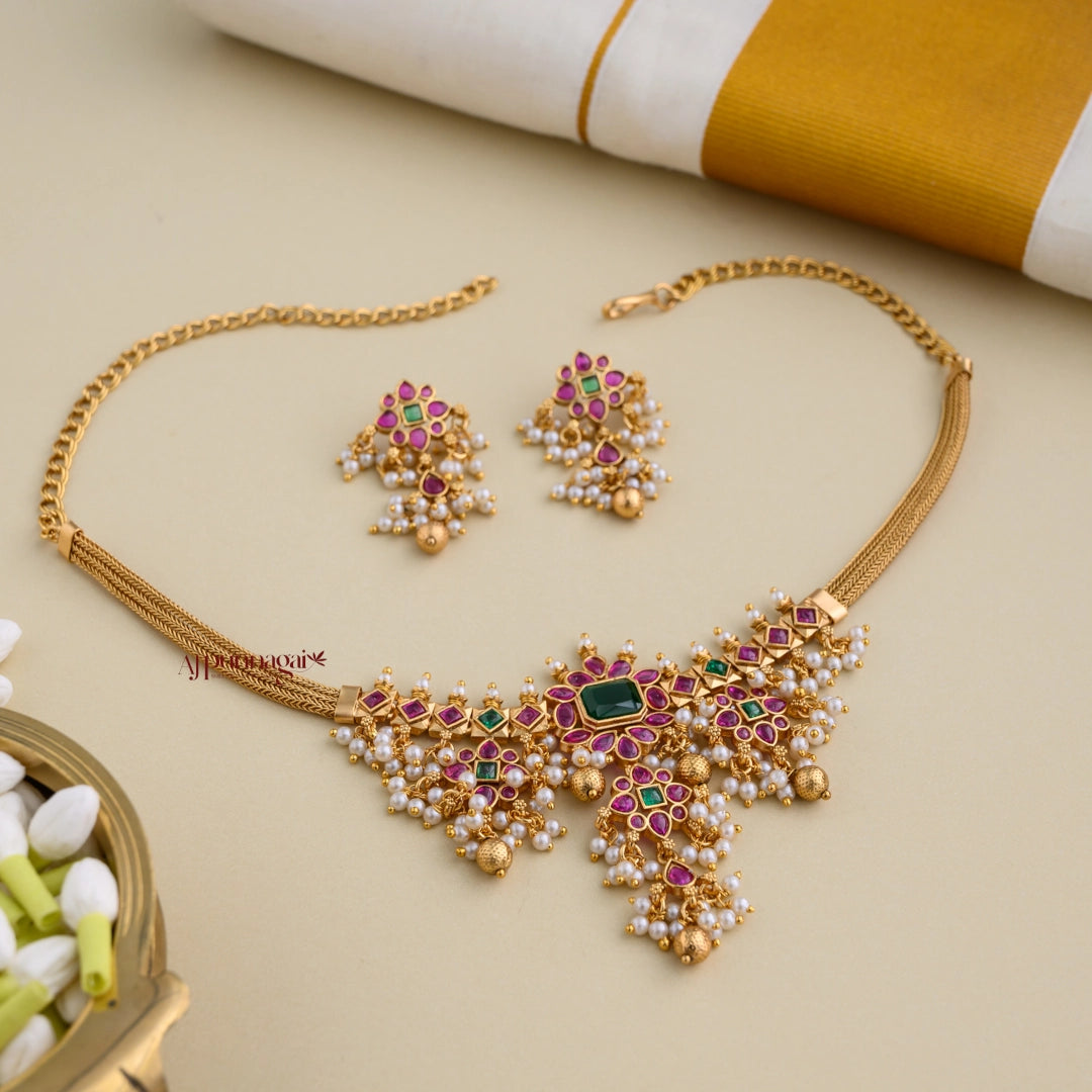 Gold Look Alike Kemp Guttupusalu Necklace