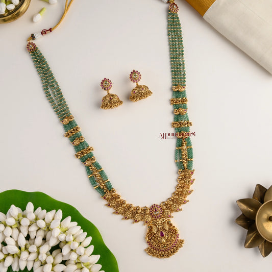 Bridal Peacock Green Beaded Haram