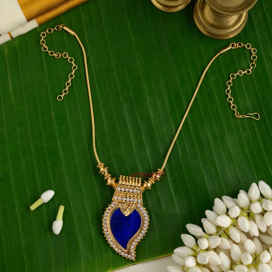 Royal Look Blue Mango Palakka Necklace