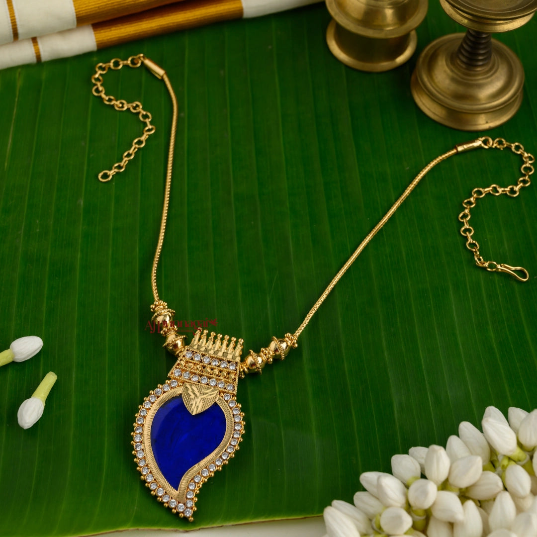 Royal Look Blue Mango Palakka Necklace