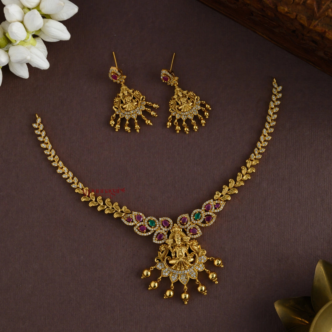 Elegant Lakshmi Matte Necklace