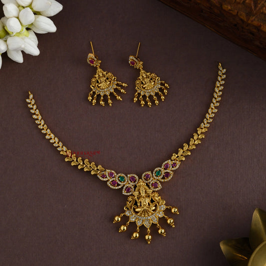 Elegant Lakshmi Matte Necklace