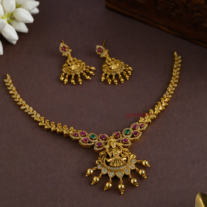 Elegant Lakshmi Matte Necklace