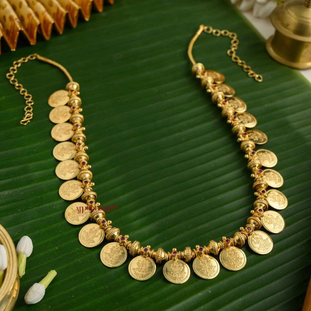 Kerala Style Gold Finish Lakshmi Coin Haram