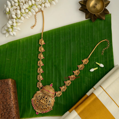 Elegant Lakshmi With Elephant Bridal Mid Haram