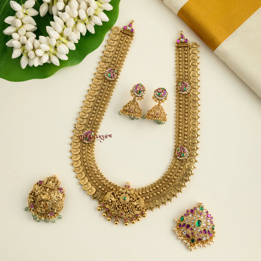 3 in 1 Detachable Pendant With Lakshmi Coin Bridal Haram